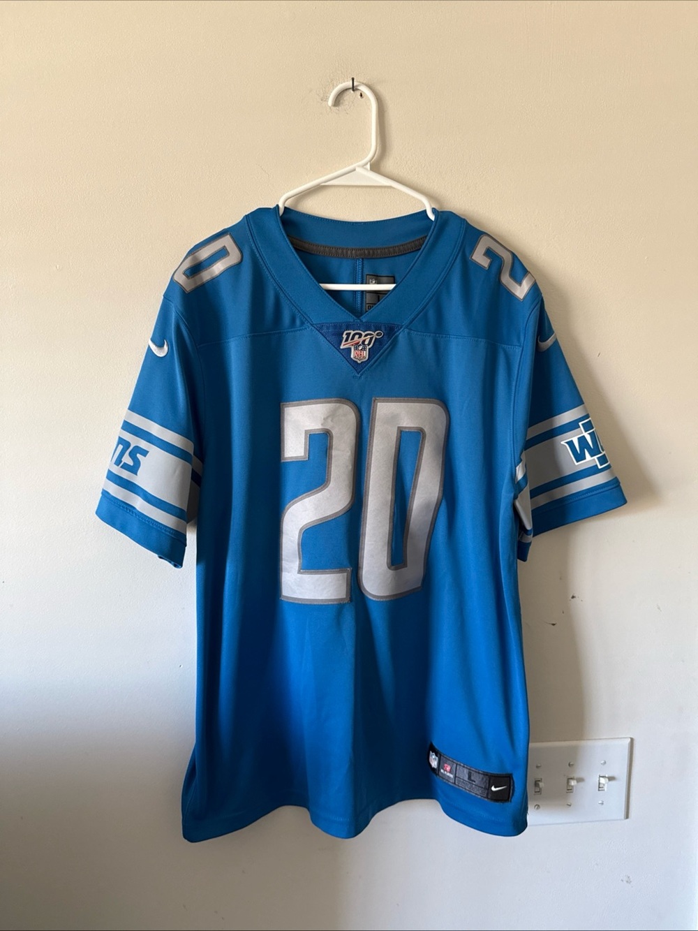 Men's Nike Barry Sanders #20 Detroit Lions NFL 100 Vapor Lmtd Jersey Sz L - RARE